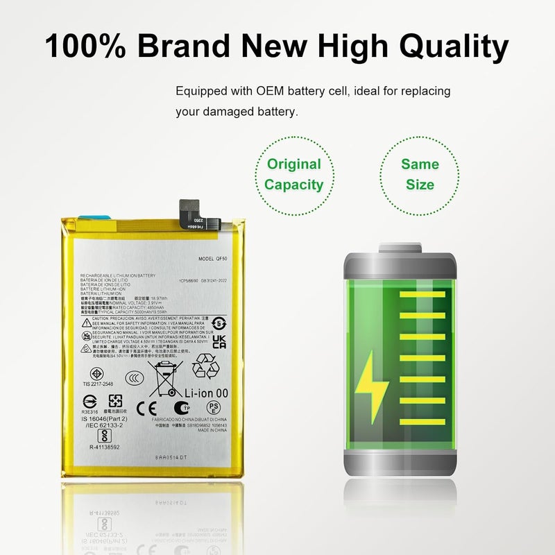 MAXSHARKS New Battery QF50 Compatible with Motorola G Play 2024 XT2413 Series, Includes Instruction & Repair Tools - Image 3